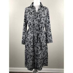 NY Collection Women's Size PM Houndstooth Printed Shirt Dress NEW